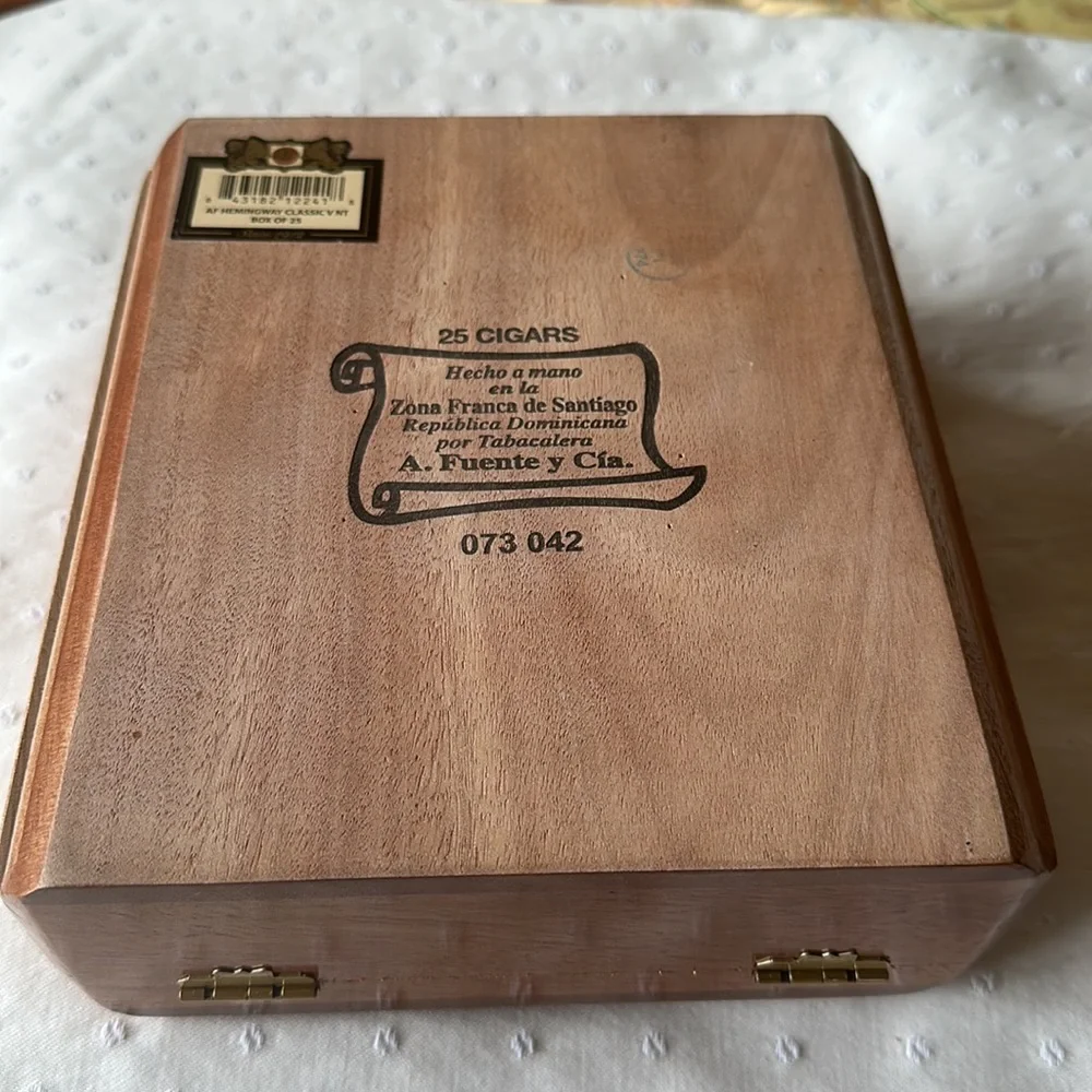 Hemingway wooden cigar boxes (empty)
